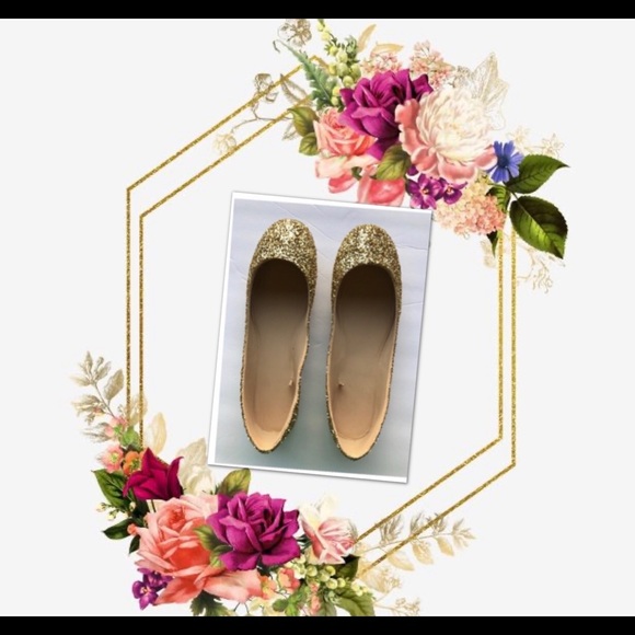 Kitty Paws Shoes Shoes - Women’s Custom Gold on Gold Glitter Ballet Flats